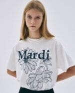 Mardi T-shirt Flower - Ivory navy