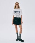 Mardi T-shirt Flower - Ivory navy