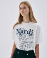 Mardi T-shirt Flower - Ivory navy
