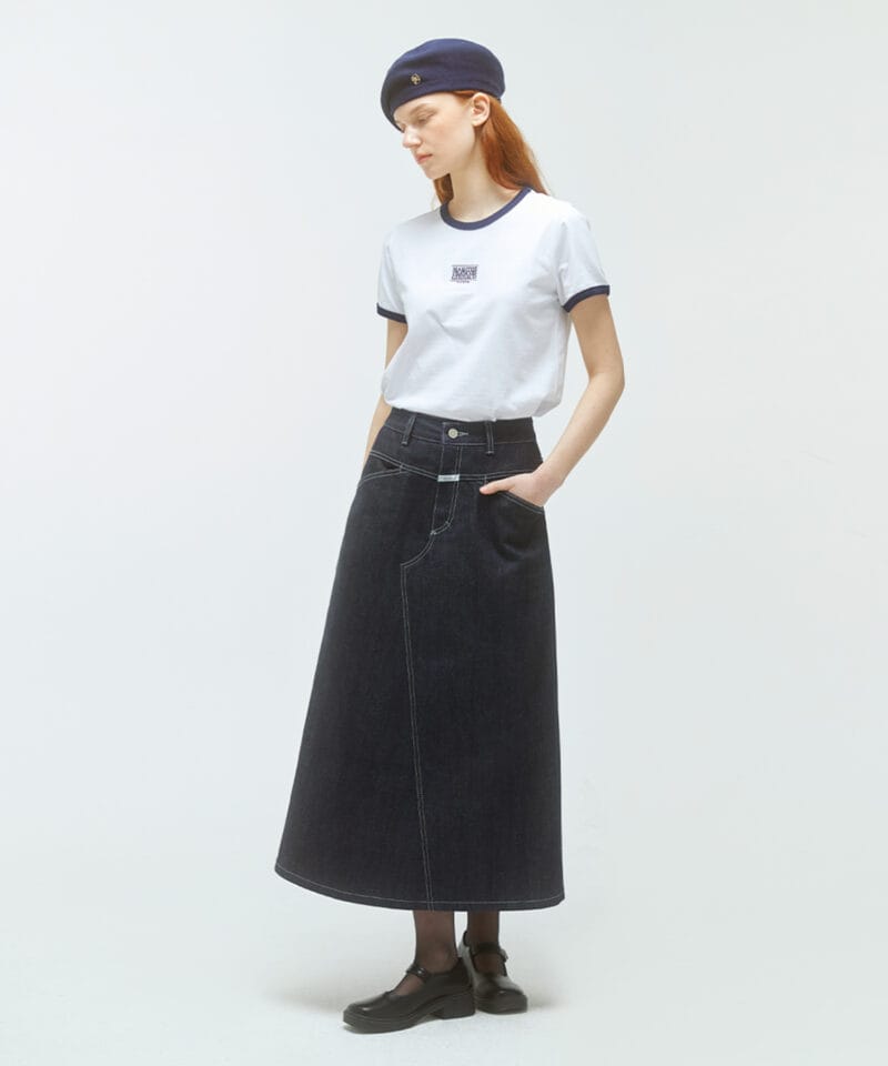 W CLASSIC LOGO RINGER TEE white