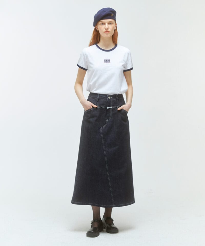 W CLASSIC LOGO RINGER TEE white