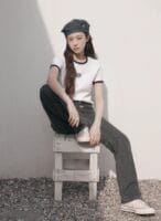 W CLASSIC LOGO RINGER TEE white