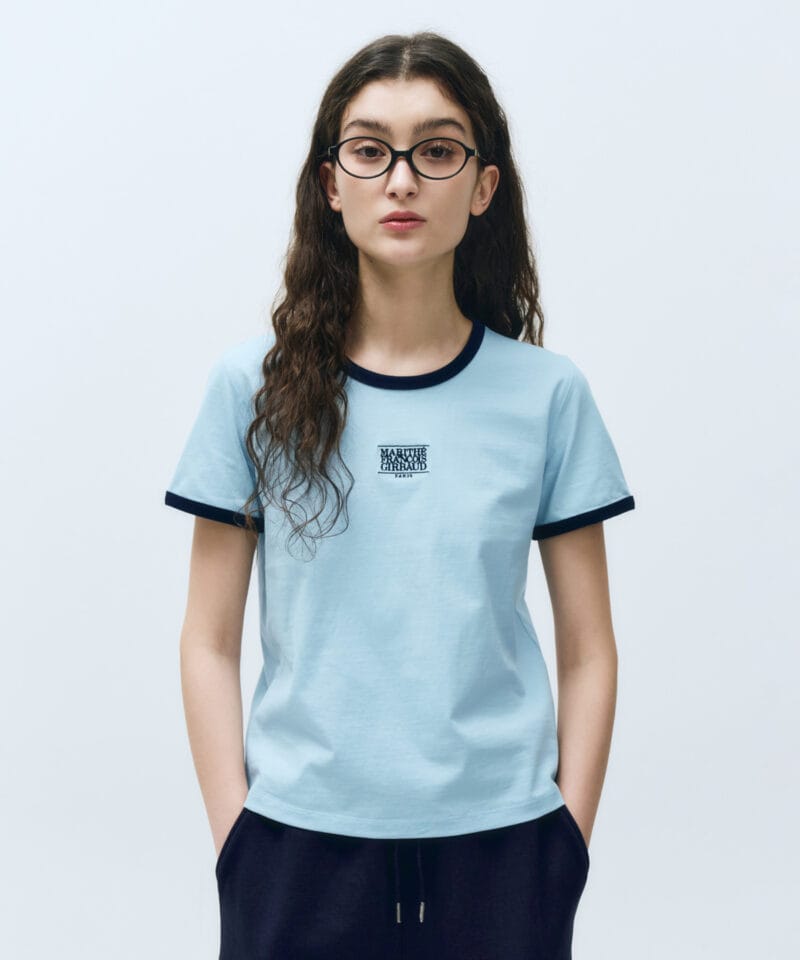 W CLASSIC LOGO RINGER TEE sky blue