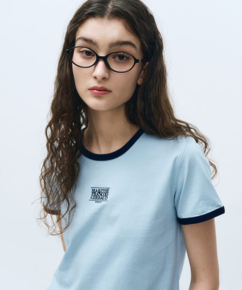 W CLASSIC LOGO RINGER TEE sky blue