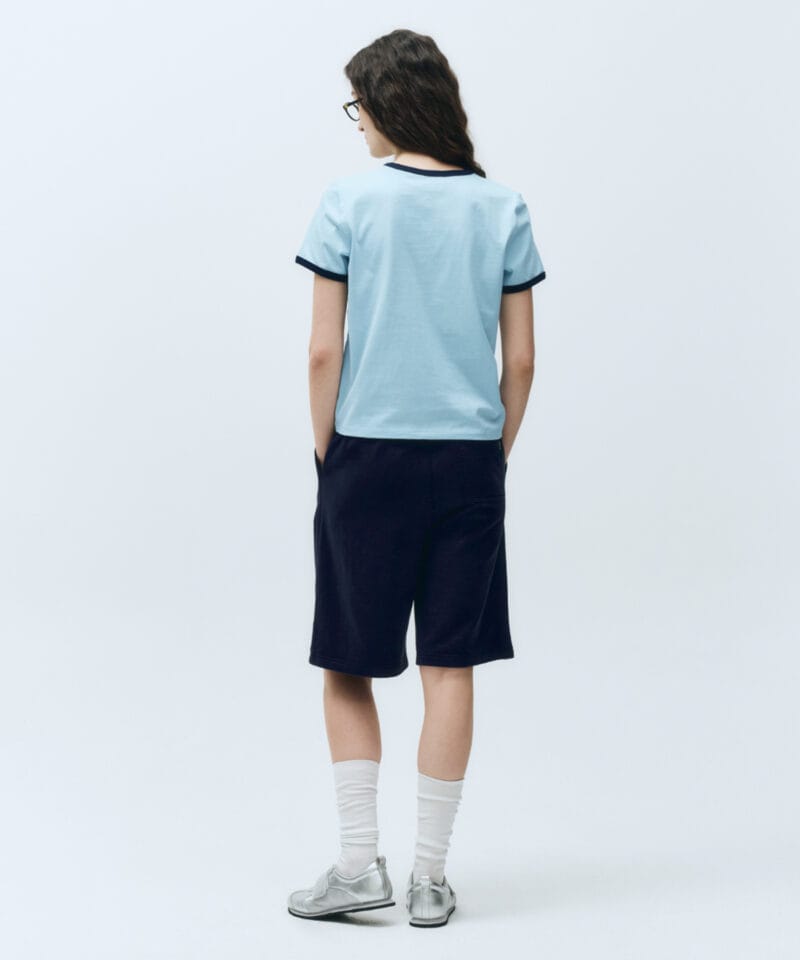 W CLASSIC LOGO RINGER TEE sky blue