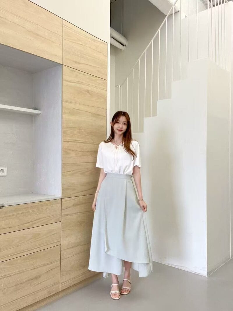 肌理感松紧腰 层次感气质半身裙 两色