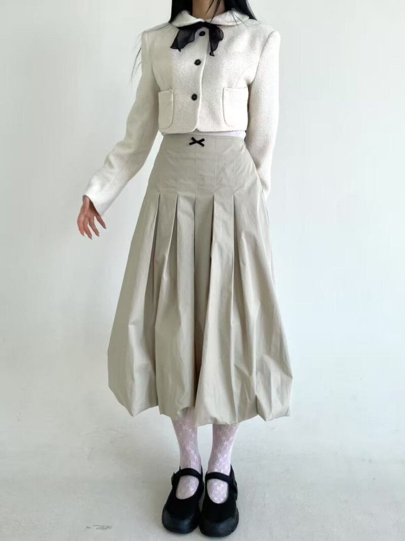 超推荐 质感无敌好的百褶花苞半身裙 三色