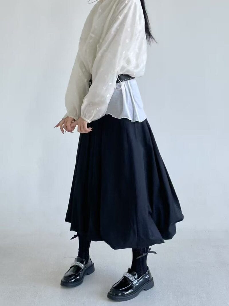 超推荐 质感无敌好的百褶花苞半身裙 三色