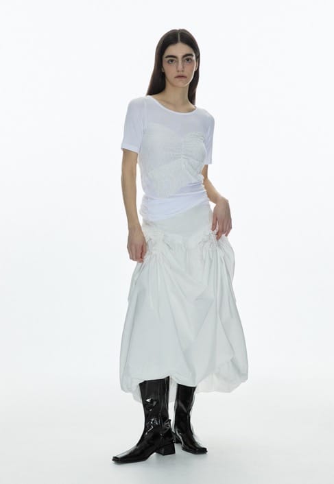 韩国ins爆款 小众品牌卖超贵的设计感花苞裙