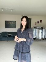 韩国碎花裙鼻祖 很有垂感的爱心公主蛋糕裙