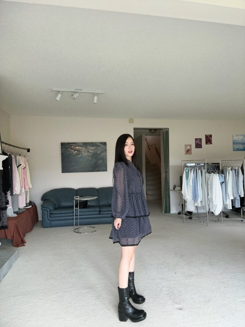 韩国碎花裙鼻祖 很有垂感的爱心公主蛋糕裙