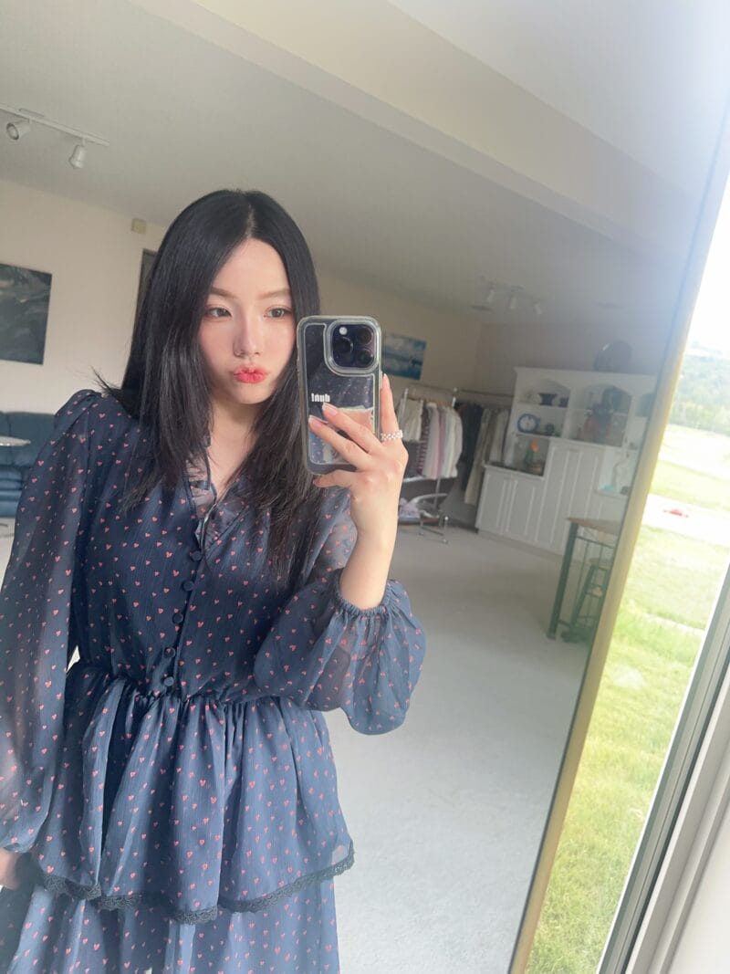 韩国碎花裙鼻祖 很有垂感的爱心公主蛋糕裙