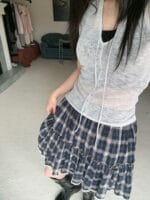 格子颜色调很好的半身裙 可以甜美也可以很酷