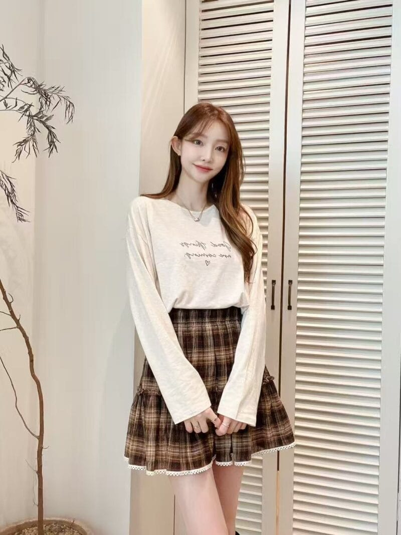 日系复古格子裙 可甜可酷 超百搭