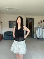 设计感小心机的波点花边半身裙