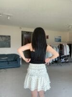 设计感小心机的波点花边半身裙