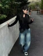 Aespa柳智敏Karina出镜率超高的阔腿牛仔裤