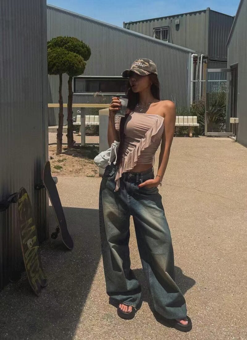 Aespa柳智敏Karina出镜率超高的阔腿牛仔裤