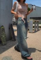 Aespa柳智敏Karina出镜率超高的阔腿牛仔裤