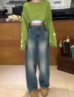 Aespa柳智敏Karina出镜率超高的阔腿牛仔裤