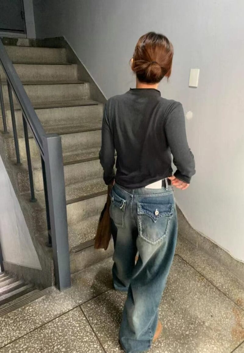 Aespa柳智敏Karina出镜率超高的阔腿牛仔裤