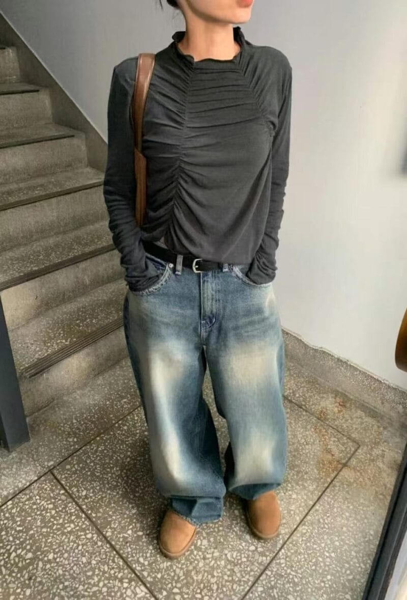 Aespa柳智敏Karina出镜率超高的阔腿牛仔裤
