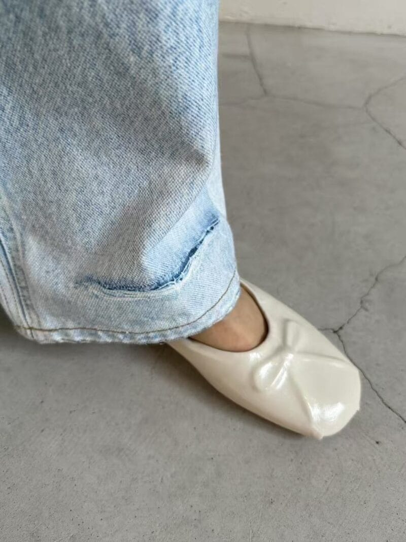 浅水洗蓝直筒牛仔裤 复杂工艺