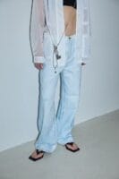 浅水洗蓝直筒牛仔裤 复杂工艺