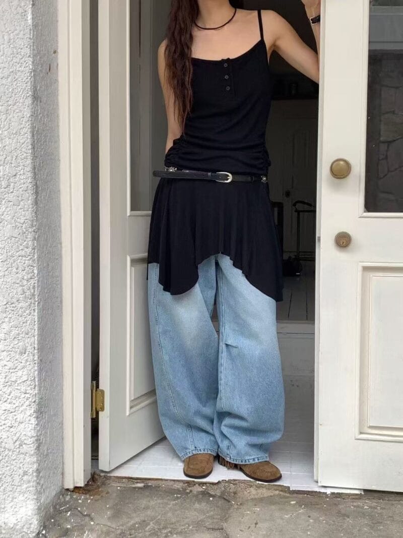 超有垂感的不规则连衣裙 叠穿神器