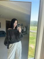 灯笼袖千褶边气质露肩小上衣