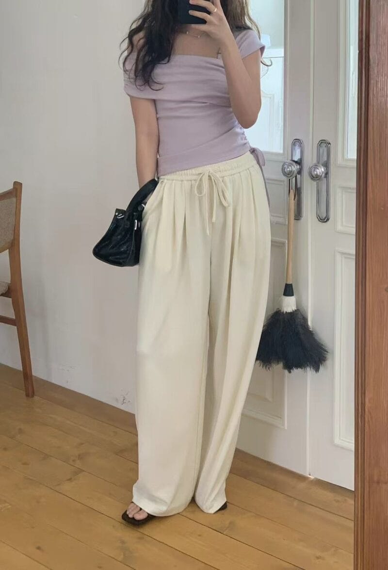 好温柔的香芋紫 露肩上衣