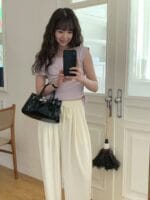 好温柔的香芋紫 露肩上衣