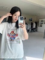 好可爱的绘画感图案 宽松tee