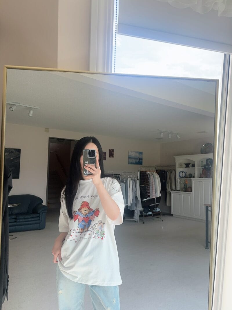 好可爱的绘画感图案 宽松tee