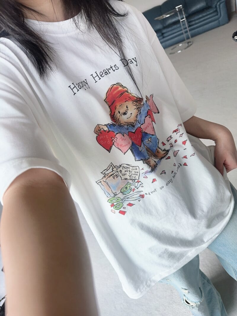 好可爱的绘画感图案 宽松tee