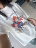 好可爱的绘画感图案 宽松tee