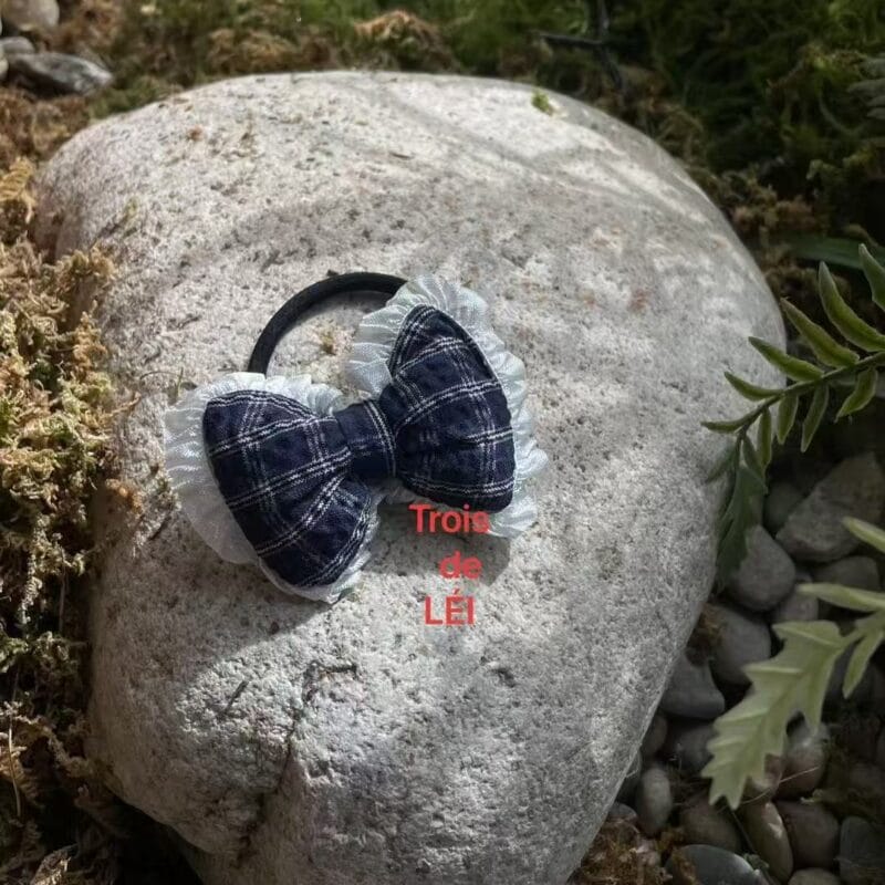 Trois de LEI 立体格纹发圈