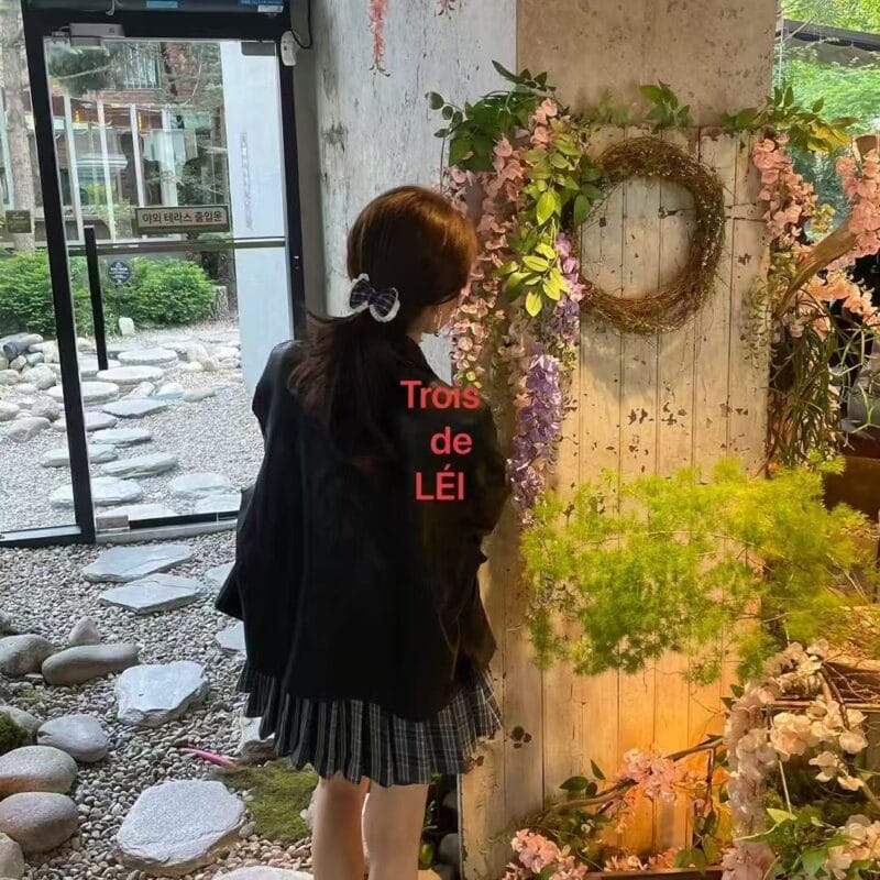 Trois de LEI 立体格纹发圈