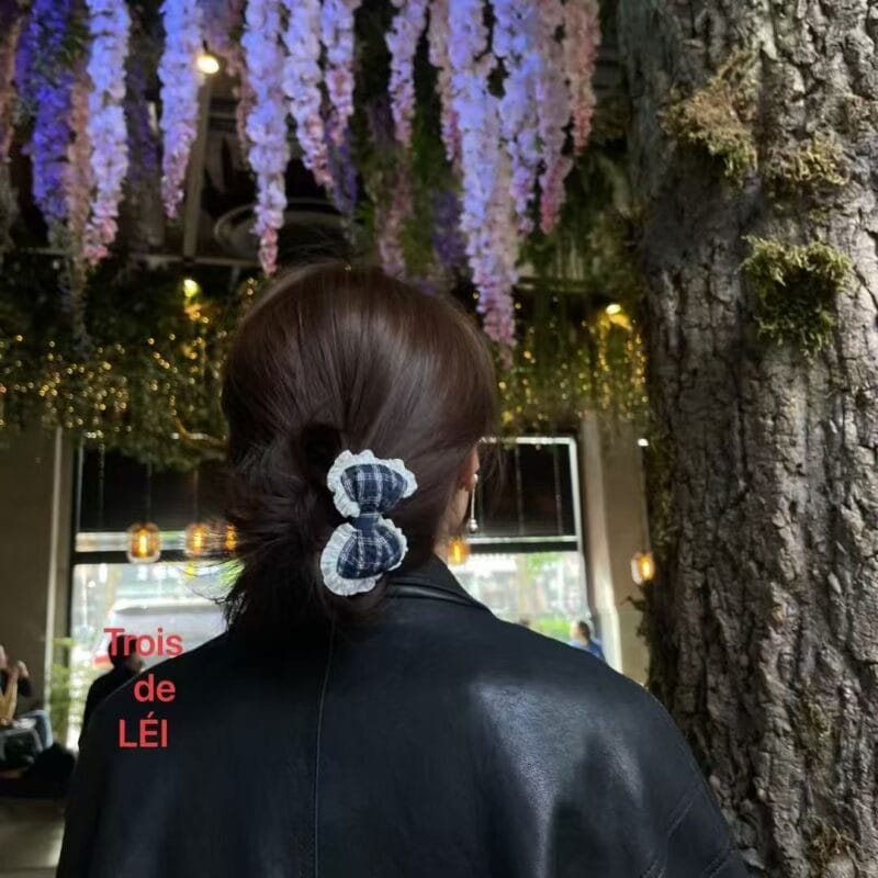 Trois de LEI 立体格纹发圈