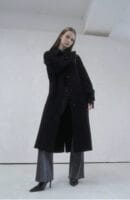 价格友好的双面手缝工艺 贵气的黑色大衣