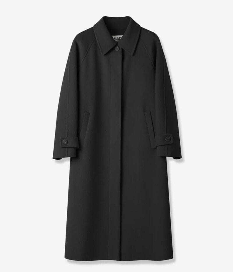 价格友好的双面手缝工艺 贵气的黑色大衣