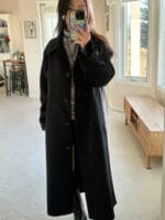 价格友好的双面手缝工艺 贵气的黑色大衣