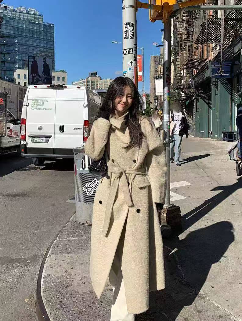 可以有很多种穿法的苏力羊驼毛大衣 气质拉满