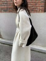 韩国欧尼气质千金感 双面苏力羊驼毛大衣 美死了