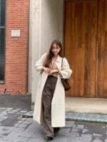 韩国欧尼气质千金感 双面苏力羊驼毛大衣 美死了