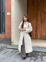 韩国欧尼气质千金感 双面苏力羊驼毛大衣 美死了