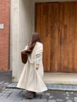 韩国欧尼气质千金感 双面苏力羊驼毛大衣 美死了