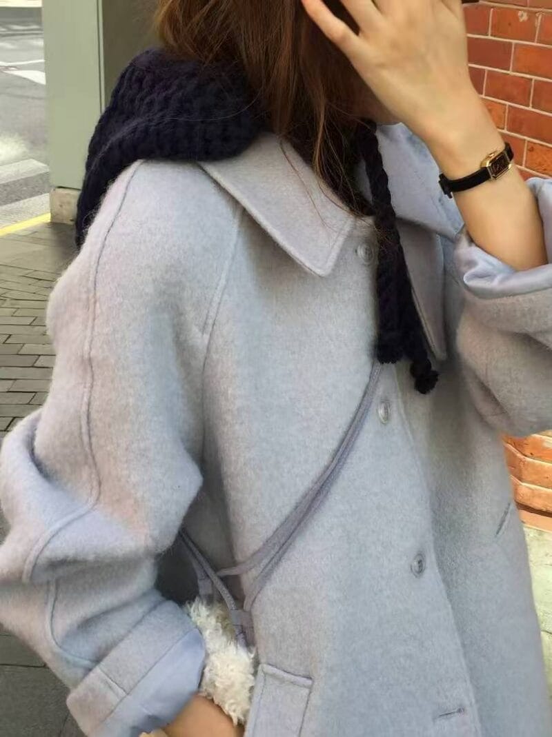 绝美的baby蓝大衣 新年战袍就靠它啦 含包包~