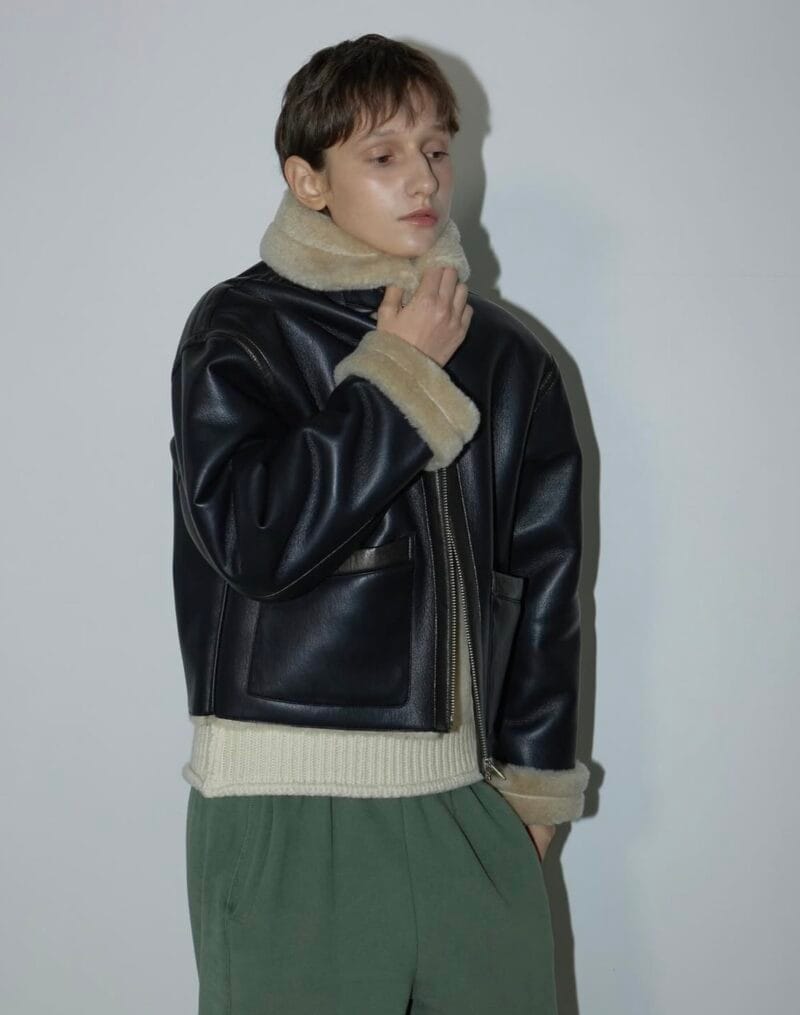 超酷的机车羊羔毛皮衣