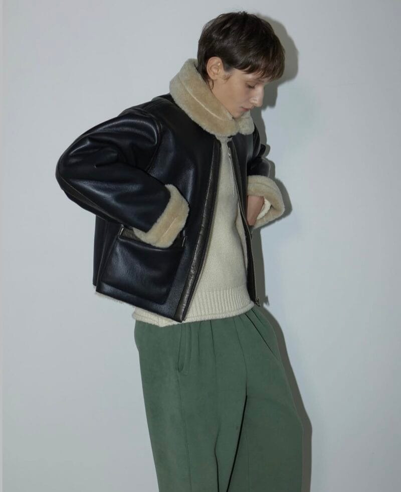 超酷的机车羊羔毛皮衣